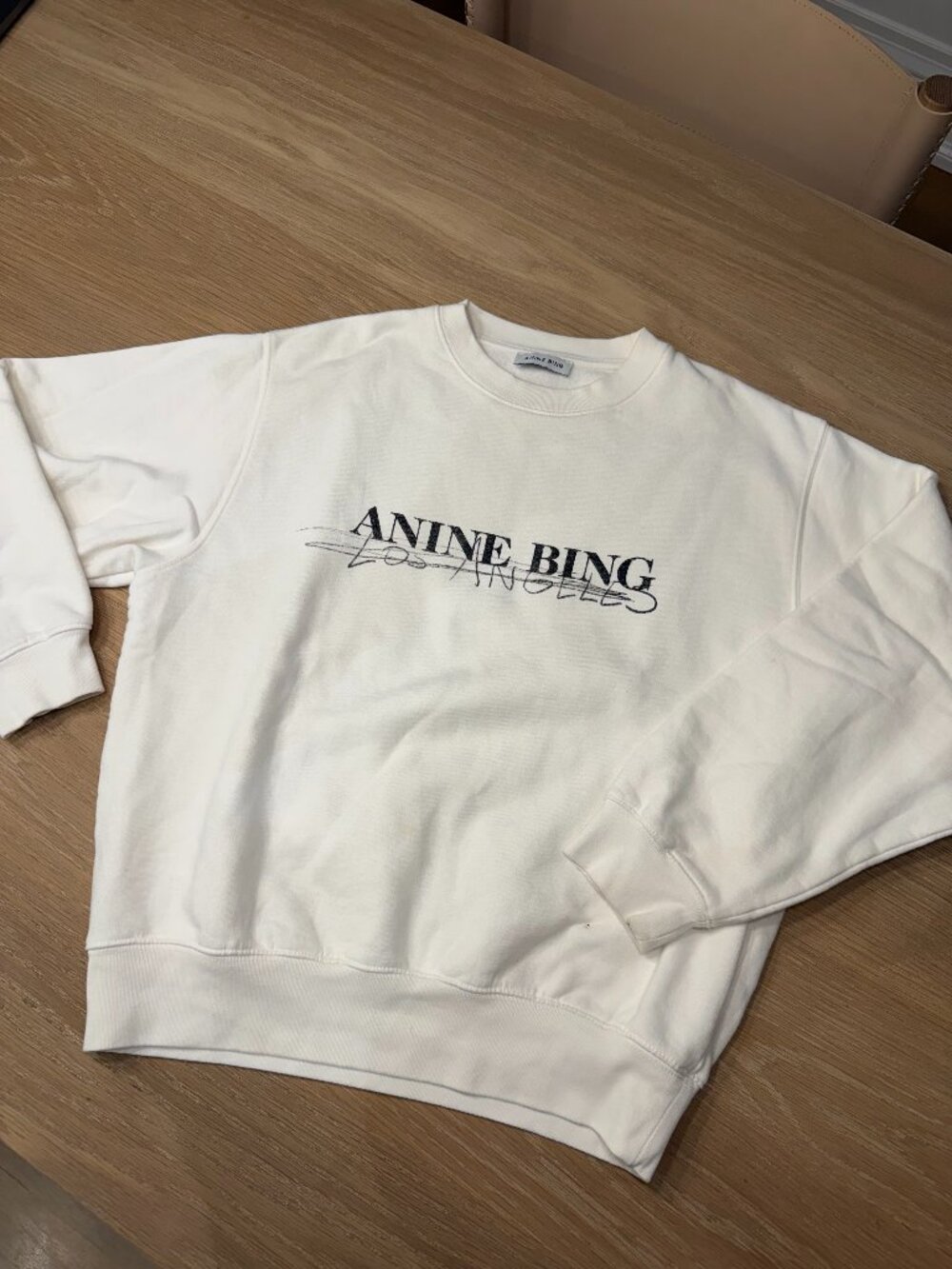 Anine Bing Ramona Sweatshirt Doodle - Ivory - Size Small